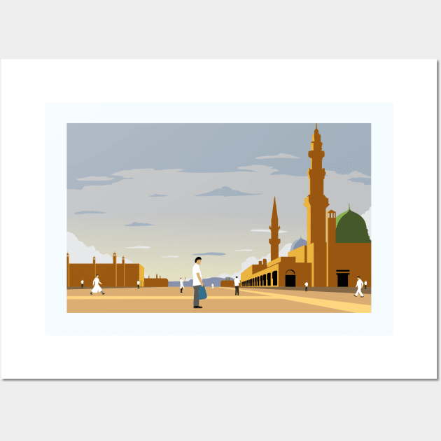 Nabawi Mosque in Medina Wall Art by digambarin